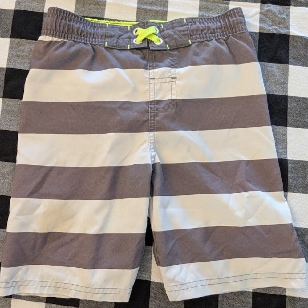 Cat & Jack Boys’ Striped Swim Trunks - Size 5